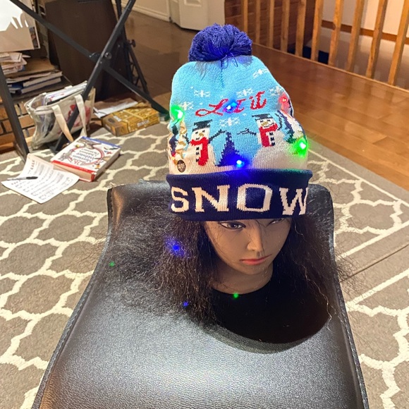 Let it Snow Glow Winter Hat for Kids and Adults - Picture 3 of 8